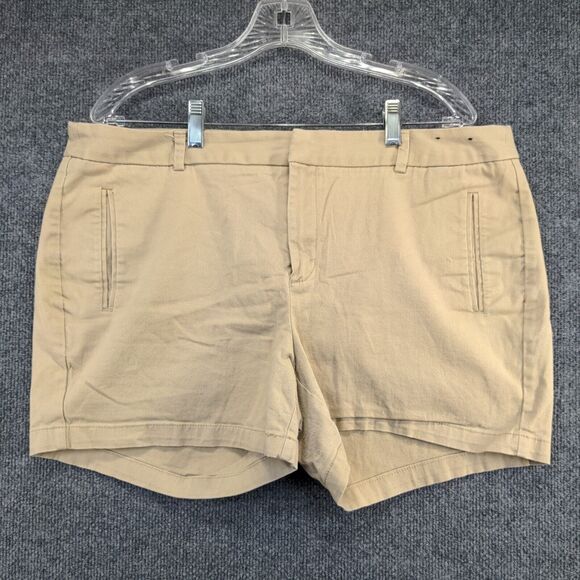 ANA Women's Twill Chino Shorts Tan Size 16W Cotton Spandex Blend Slash Pockets - Picture 5 of 13